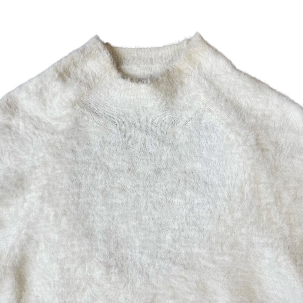 Anthropologie Maeve Women's Cream Mock Neck Eyelash Sweater‎ Tee Back Cutout - M - Picture 3 of 10